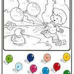 Coloriage Calcul Luxe Calcul Et Colorie L Enfant Et Ses Ballons