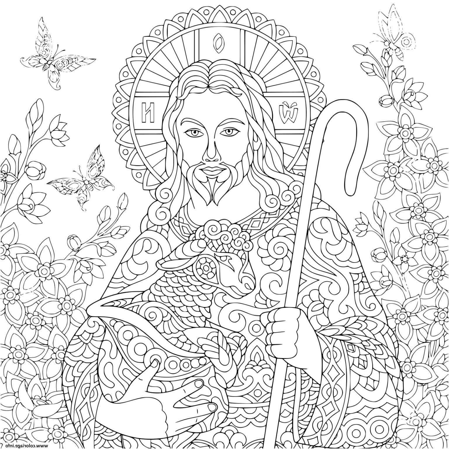 Coloriage Jesus Inspiration Coloriage Religieux Paques Jesus Christ Avec Un Agneau