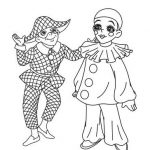 Arlequin Coloriage Nice Traditional Carnival Characters Colouring Pages Pierrot