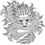 Coloriage A Imprimer Adulte Inspiration Dragon Circulaire Dragons Coloriages Difficiles Pour