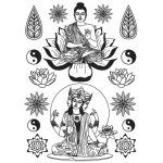 Coloriage Bouddha Inspiration Transfert Bouddha Noir Thermocollant Ki Sign Energie