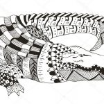 Coloriage Crocodile Inspiration Crocodile Zentangle Stylized Vector Illustration