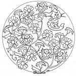 Coloriage De Mandala Facile Élégant Mandala Facile Roses Et Chat Coloriage Mandalas