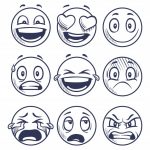 Coloriage De Smiley Unique Sketch Smiles Doodle Smiley In Different Emotions