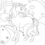 Coloriage Licorne Arc En Ciel Élégant Licorne Dans Jolie Prairie Coloriage De Licornes