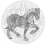 Coloriage Mandala Animaux Frais Plex Mandala Coloring Page With Horse 3 Difficult