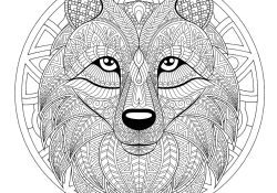 Coloriage Mandala Gratuit Frais Plex Mandala Coloring Page with Plex Wolf Head 2