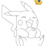 Coloriage Pikachu Luxe Coloriage Pokemon Pikachu Entrain De Rigoler Dessin