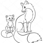 Coloriage Renard Élégant Coloring Pages Wild Animals Mother Fox With Her Little