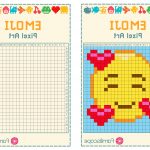 Pixel Art Coloriage Unique Pixel Art Emoji Amoureux Avec Des Coeurs
