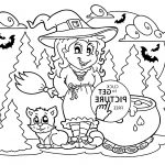 Coloriage Hallowen Inspiration Halloween Witch And Cat Coloring Page For Kids Printable