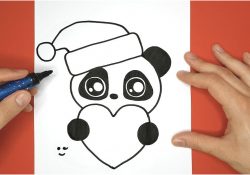 Coloriage Kawaii Panda Luxe Dessin Sympa Et Facile Pour NoËl Panda Avec Un Coeur Et