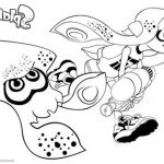 Coloriage Splatoon Élégant Splatoon Coloring Pages Inkling Girl And Squid Running