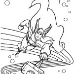 Coloriage Thor Nice Flying Thor Coloring Page