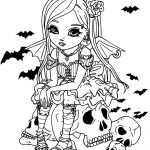 Coloriage Vampire Élégant Little Vampire Girl Halloween Adult Coloring Pages