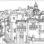 Coloriage Village Élégant Village Sicile Italie Architecture Et Habitation