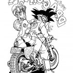Dbz Coloriage Nice Sangoku And Bulma On Motorbike Dragon Ball Z Kids