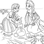 Elsa Coloriage Élégant Princess Anna And Queen Elsa Fix Olaf The Snowman Coloring