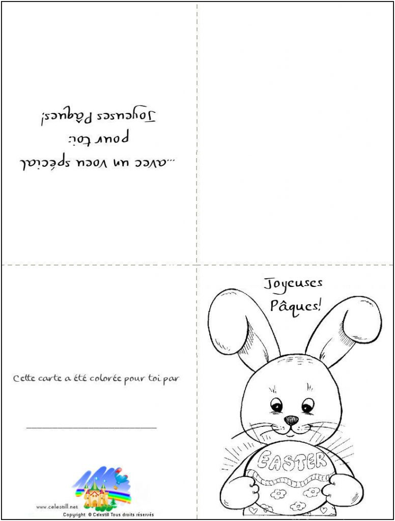 Carte De Paques A Imprimer Gratuit Nice Coloriages Pour Enfants – Carte À Imprimer Et Colorier