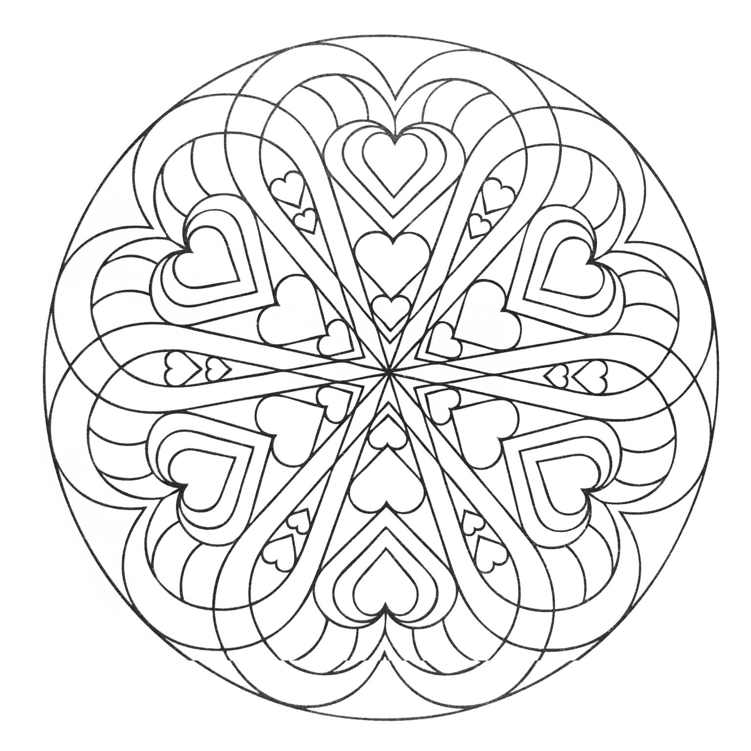 Coloriage À Imprimer Mandala Coeur Luxe Mandala Coeurs Mandalas Coloriages Difficiles Pour Adultes