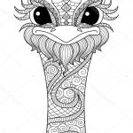 Coloriage Autruche Inspiration Hand Drawn Zentangle Ostrich — Stock Vector © Somjaicindy