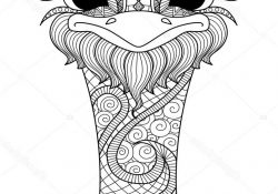 Coloriage Autruche Inspiration Hand Drawn Zentangle Ostrich — Stock Vector © somjaicindy