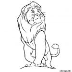 Coloriage De Lion Génial Coloriage Roi Lion Disney Regarde De Loin Dessin