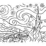Coloriage Tableau Nice Van Gogh The Starry Night Art Adult Coloring Pages