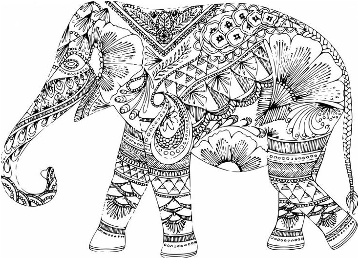 Coloriage Zen Animaux Unique Elephant Coloriages D Animaux Mandalas Zen & Anti