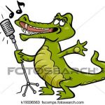 Dessin Animé Crocodile Unique Chant Crocodile Dessin Animé Illustration Clipart