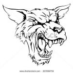 Dessin De Loup Garou Élégant Mean Looking Werewolf Wolf Character Roaring Stock