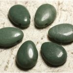 Pierre Semi Précieuse Verte Frais Pendentif Pierre Semi Précieuse Jade Vert Amande Goutte 25mm
