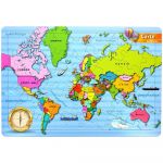 Puzzle Pour Enfant Élégant Puzzle Carte Du Monde Avec Pays Jouet Enfant Ludique