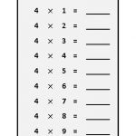 Table De 4 Multiplication Élégant Worksheet On 4 Times Table