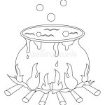 Coloriage Chaudron Nice Halloween Witch Cauldron Coloring Page Stock Illustration