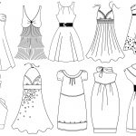 Coloriage De Robe Élégant Fashion Drawing Templates Front And Back Sketch Coloring Page