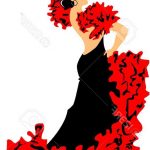 Coloriage Flamenco Génial Dancer In Black Dress Dancing Flamenco