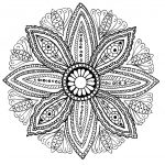 Coloriage Madala Luxe Mandala With Leaves And Petals Mandalas With Flowers