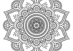 Coloriage Madala Luxe the Big Flower Mandalas Adult Coloring Pages
