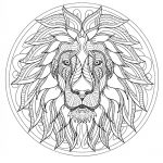 Coloriage Mandala Lion Nice Harmonious Lion Head Mandala Mandalas With Animals 100