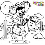 Coloriage Mexicain Inspiration Homme Mexicain Montant Un âne Dans La Page De Livre De
