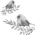 Coloriage Oiseaux Printemps Frais Image Grayscale à Imprimer Oiseaux Du Printemps