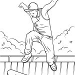 Coloriage Skate Frais Skateboard Jump Coloring Page