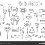 Coloriage Sucrerie Nice Hand Drawn Candy Bar Set Coloring Book Page Template