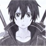 Coloriage Sword Art Online Unique Kirito Drawing