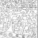 Karla Gérard Coloriage Inspiration Rug Hook Paper Pattern Village By The Sea Abstract Folk