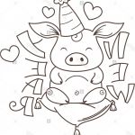 Bonne Année 2019 Coloriage Meilleur De Cute Cartoon Cochon Dans L Amour Symbole De La Nouvelle
