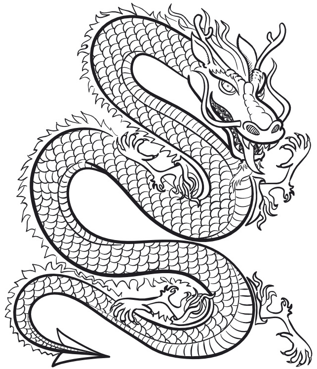 Coloriage asie Inspiration Coloriage Du Dragon Chinois