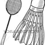 Coloriage Badminton Frais Clipart Raquette Badminton Et Bir Croquis