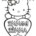 Coloriage Bonne Année Génial Coloriage Bonne Annee Hello Kitty Dessin